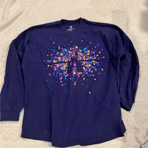 Disneyland Resort Long Sleeve Shirt Purple Castle Confetti Graphic Size